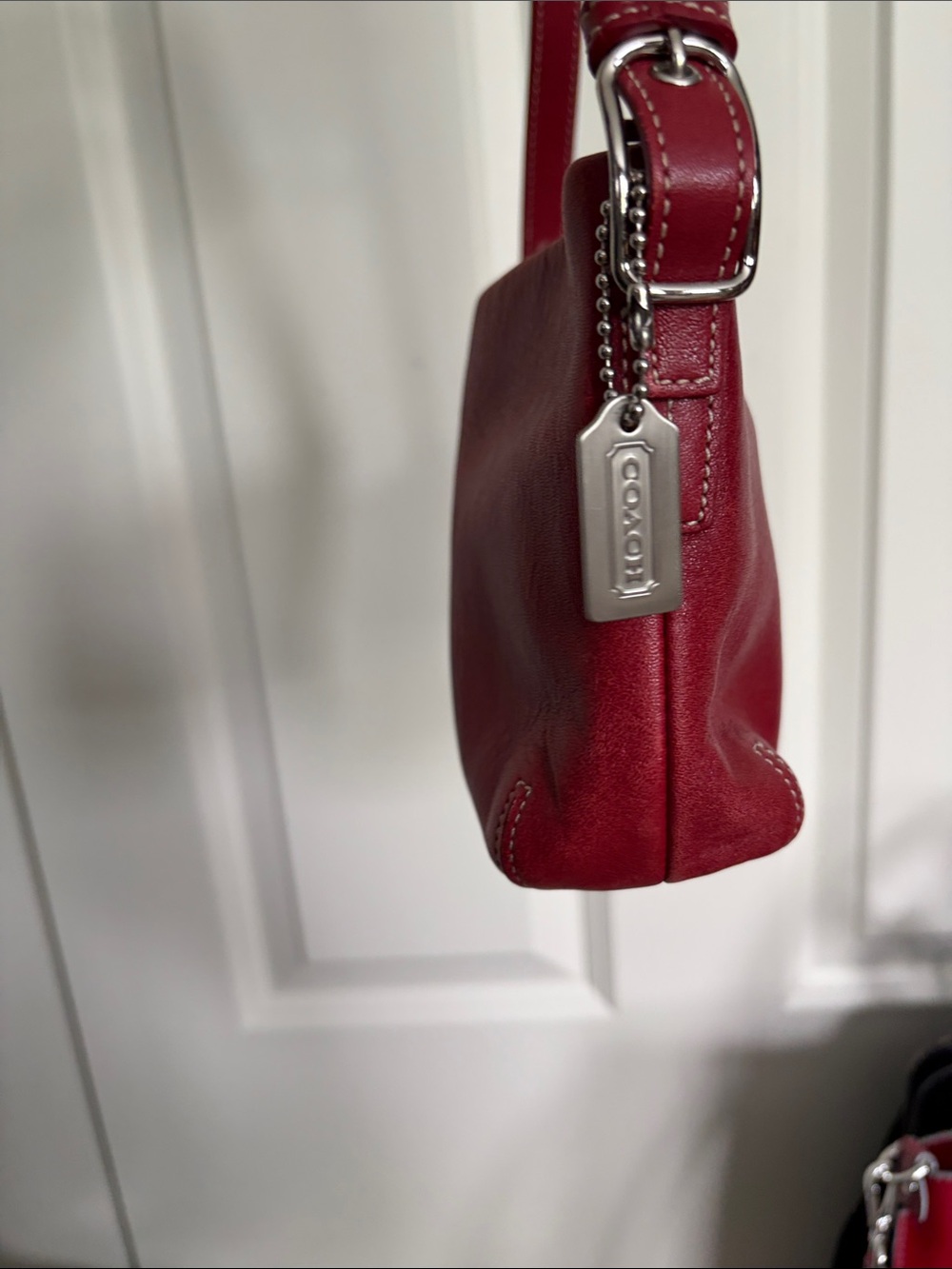 Coach Red Leather mini shoulder Bag - vintage - Picture 3 of 8
